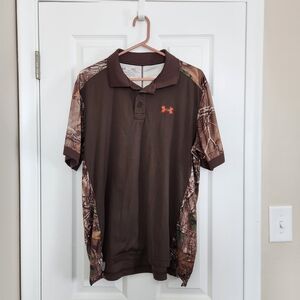 Under Armour Men's Brown Camo Polo Shirt